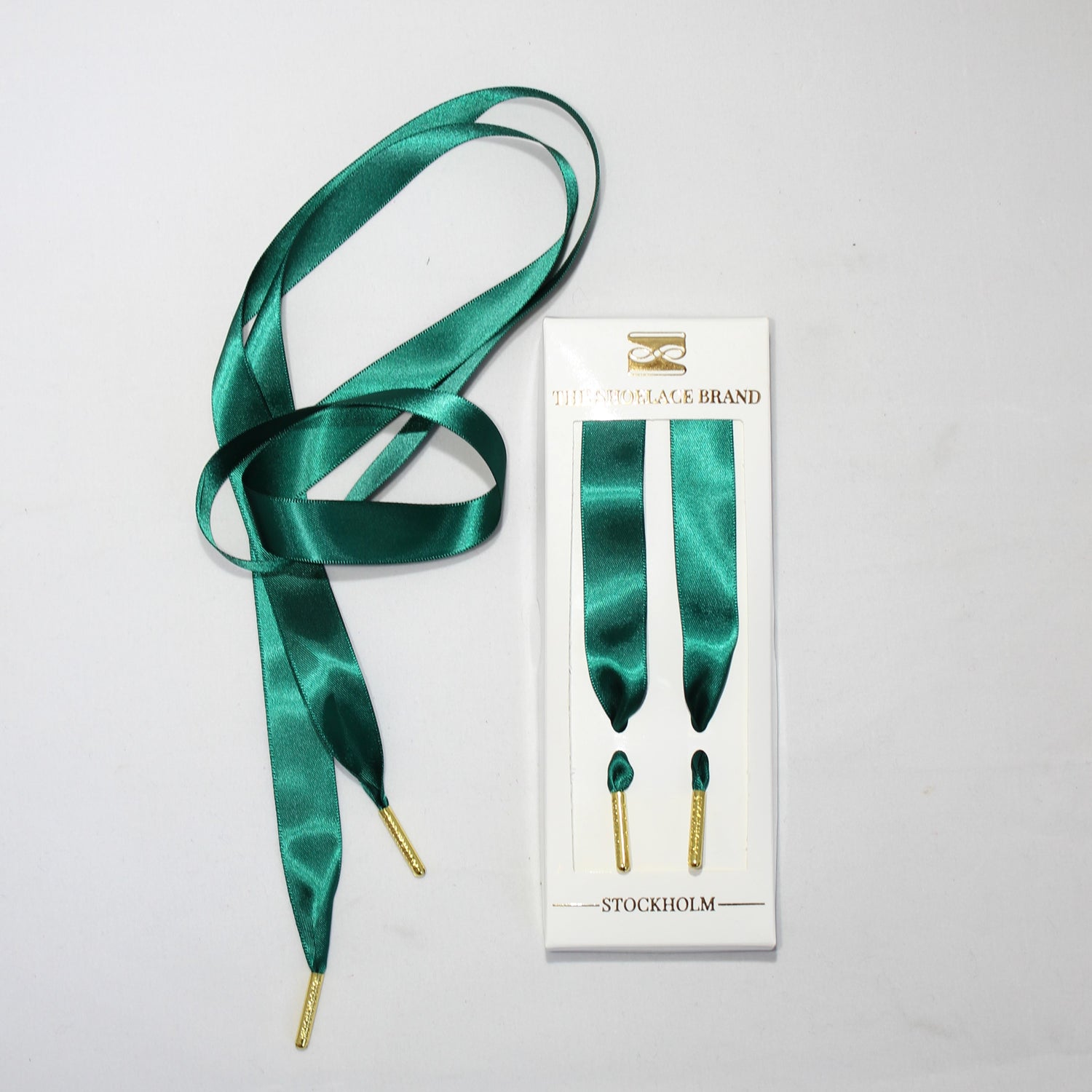 Shoelace Green Satin