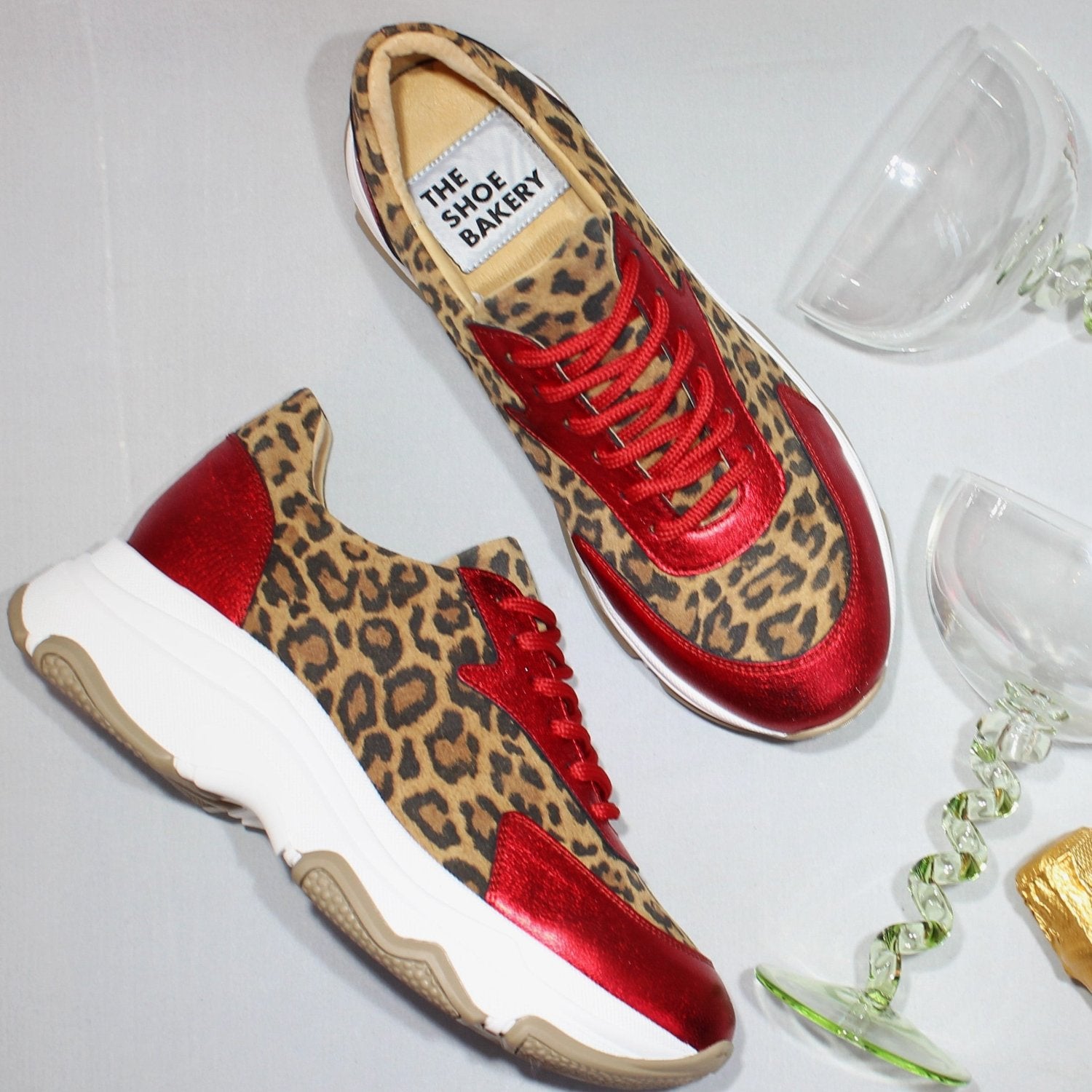 Poppy Sneaker - Leopard/Röd