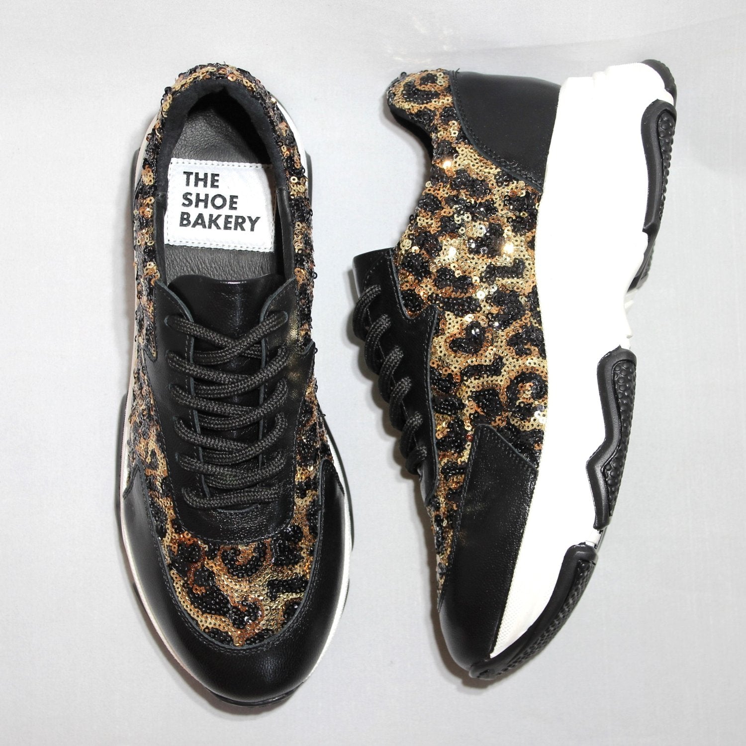 Glittriga leopard sneakers, the shoe bakery